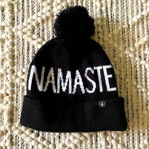 Spiritual Gangster Namaste black pom beanie